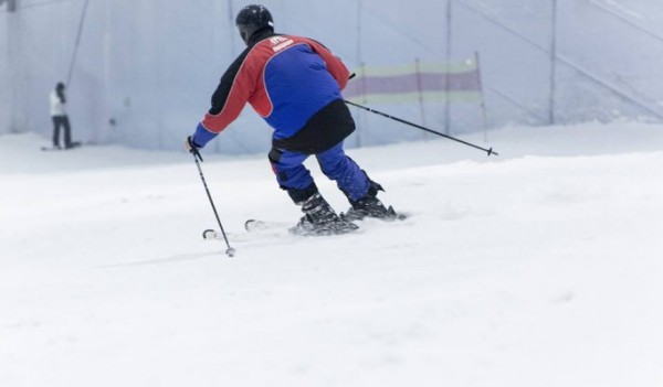 A skiier in Ski Dubai, image from their Facebook page. 